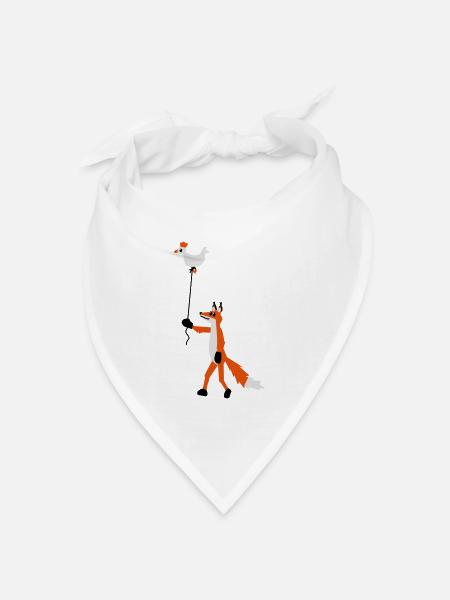 Fuchs und Henne - Bandana Dreieckstuch - Weiß