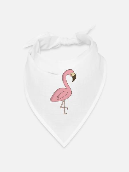 Flamingo - Bandana Dreieckstuch - Weiß