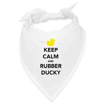 Keep Calm and Rubber Ducky - Bandana Dreieckstuch - Weiß - Vorne