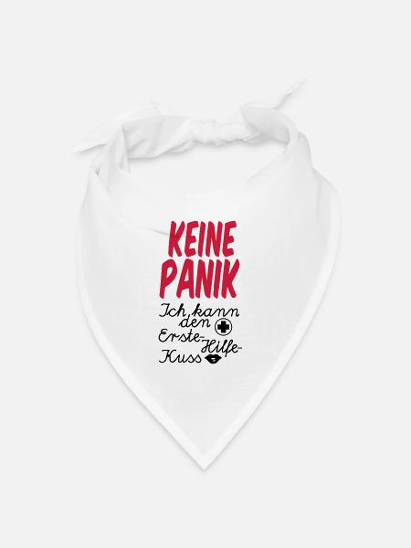Erste Hilfe Kuss Medizin Liebe Gesundheit Geschenk - Bandana Dreieckstuch - Weiß