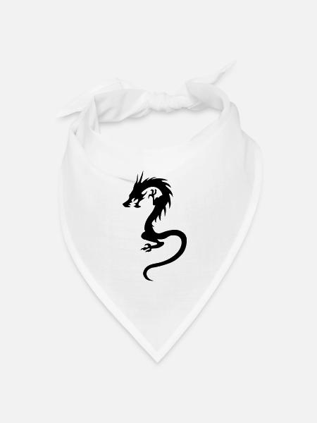 Drache - Bandana Dreieckstuch - Weiß