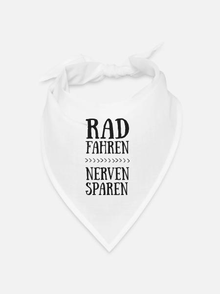 Lustiger Spruch Rad fahren Nerven sparen - Bandana Dreieckstuch - Weiß