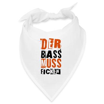 DER BASS MUSS FICKEN - Bandana Dreieckstuch - Weiß - Vorne