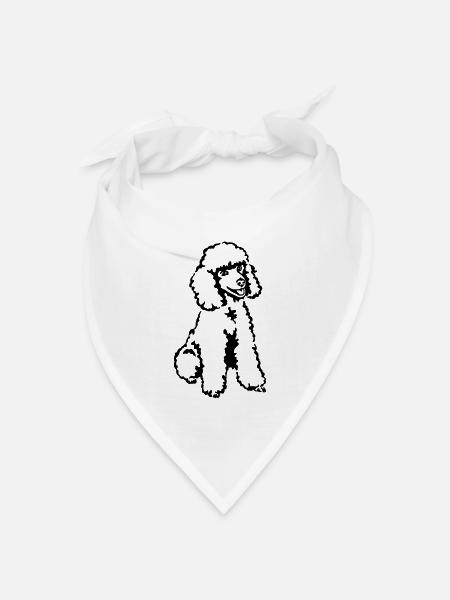 Pudel - Bandana Dreieckstuch - Weiß