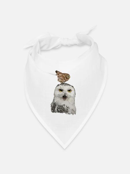 Nächtliche Raubvögel - Bandana Dreieckstuch - Weiß