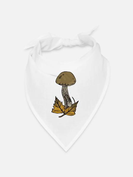 Pilz - Bandana Dreieckstuch - Weiß