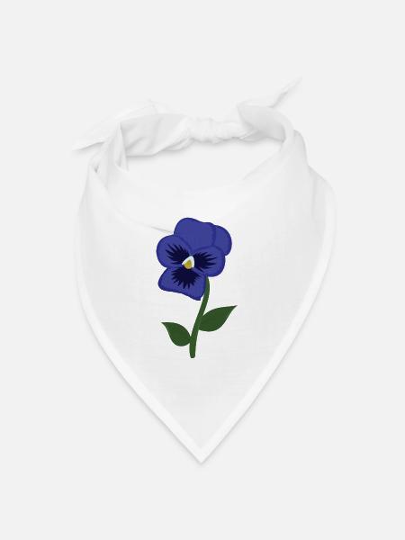 Garten-Stiefmütterchen - Bandana Dreieckstuch - Weiß