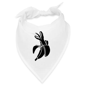 Bananen Schlange - Bandana Dreieckstuch - Weiß - Vorne