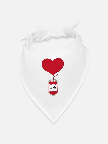 Blutspenden ist ein Akt der Liebe - Bandana Dreieckstuch - Weiß