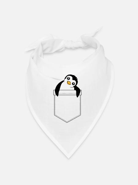 Süßer Kleiner Pinguin Brusttasche Reise Tasche - Bandana Dreieckstuch - Weiß
