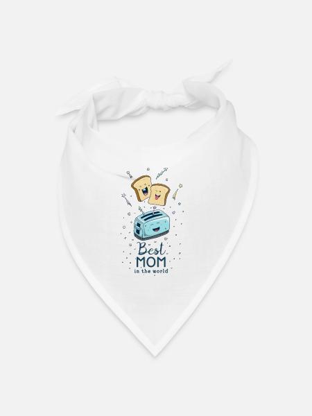 Toast - Best mom in the world - Bandana Dreieckstuch - Weiß