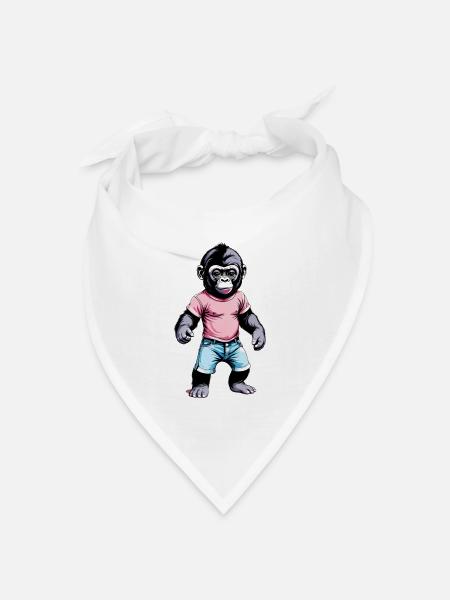 Gorilla Boxer Boxen - Bandana Dreieckstuch - Weiß