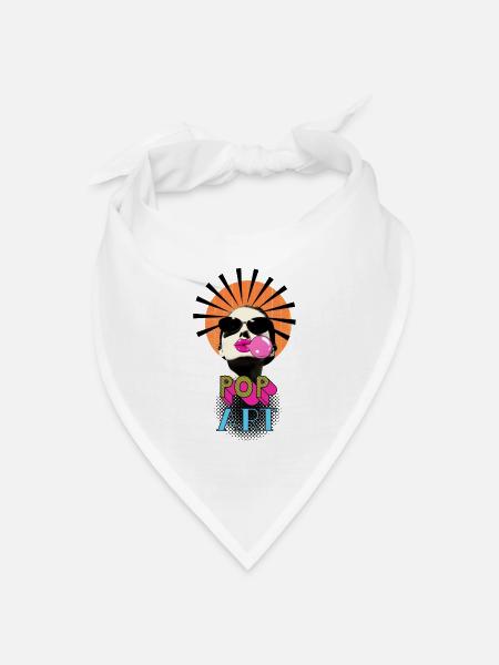 Pop-Art-Frau - Bandana Dreieckstuch - Weiß