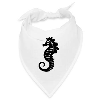 Seepferdchen - Bandana Dreieckstuch - Weiß - Vorne