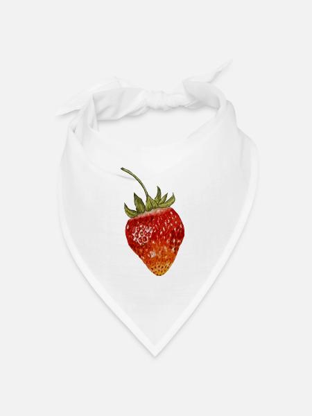 Erdbeer-Aquarell - Bandana Dreieckstuch - Weiß