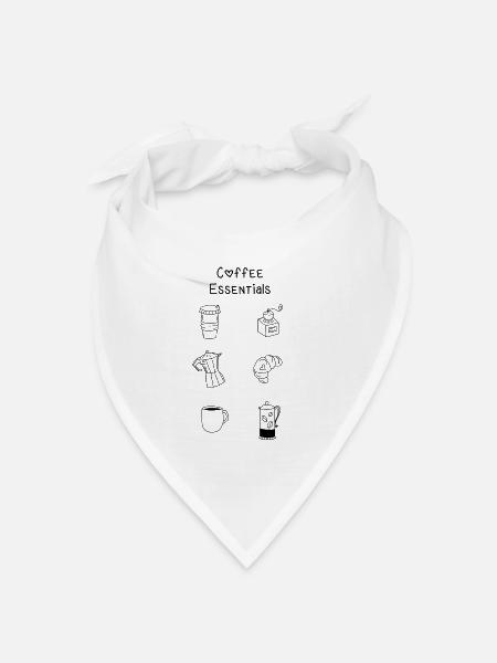 Coffee Essentials - Bandana Dreieckstuch - Weiß