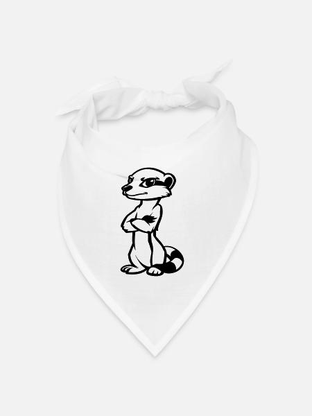 erdmännchen comic - Bandana Dreieckstuch - Weiß