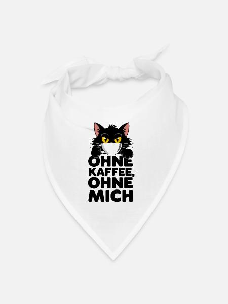 Wachmacher-Mieze - Bandana Dreieckstuch - Weiß