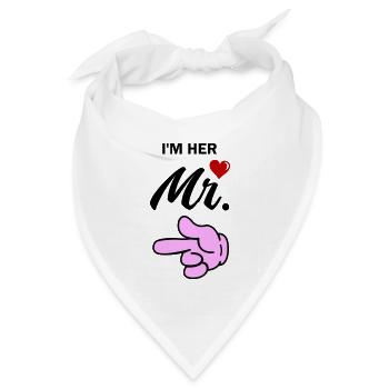 im her mr - Bandana Dreieckstuch - Weiß - Vorne