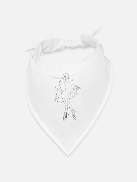 Lineart Ballerina - Bandana Dreieckstuch - Weiß