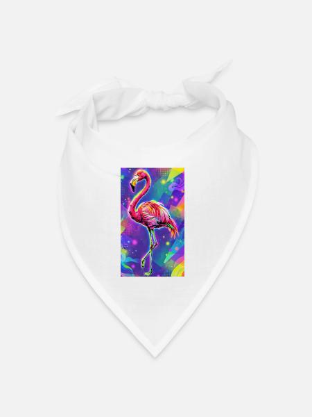 Flamingo - Bandana Dreieckstuch - Weiß