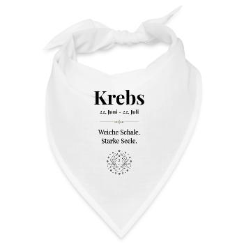 Sternzeichen Krebs - Bandana Dreieckstuch - Weiß - Vorne