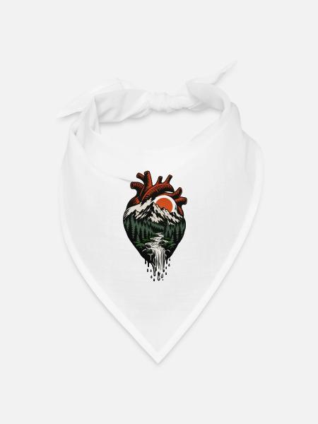 Heart Mountains Forest River Natur-Abenteuerlager - Bandana Dreieckstuch - Weiß