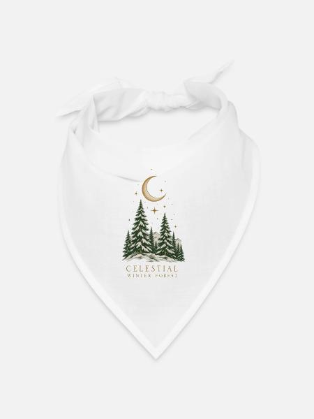 Himmlischer Winterwald - Bandana Dreieckstuch - Weiß