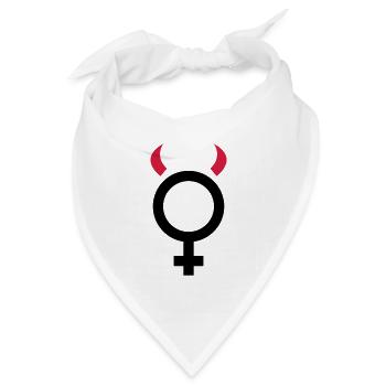 Teufelchen Frau Teufelin - Bandana Dreieckstuch - Weiß - Vorne