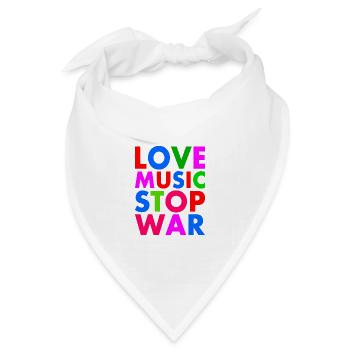 Stop war - Bandana Dreieckstuch - Weiß - Vorne