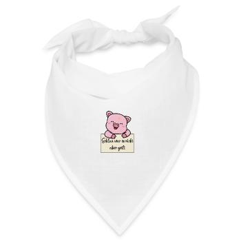 Schwein lustiger Spruch humor Gefängnisbild - Bandana Dreieckstuch - Weiß - Vorne
