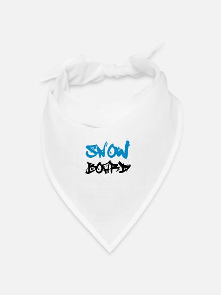 Snowboard - Bandana Dreieckstuch - Weiß