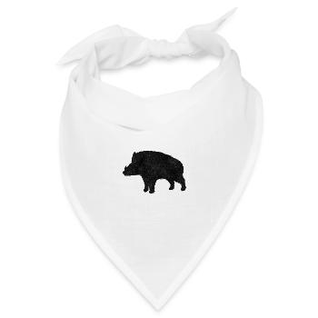 Wildschwein - Bandana Dreieckstuch - Weiß - Vorne