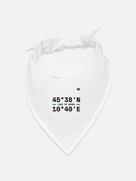 Koordinaten - Bandana Dreieckstuch - Weiß
