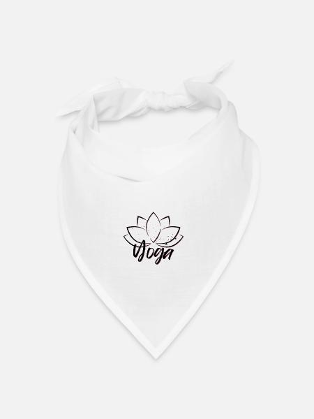 Yoga Lotusblume - Bandana Dreieckstuch - Weiß