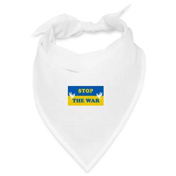 Stop The War Ukraine Krieg Russland Putin Frieden - Bandana Dreieckstuch - Weiß - Vorne