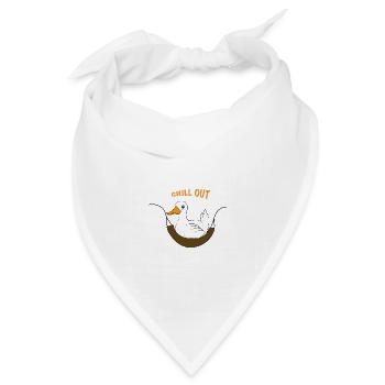 Lustige Ente Spruch chill out - Bandana Dreieckstuch - Weiß - Vorne