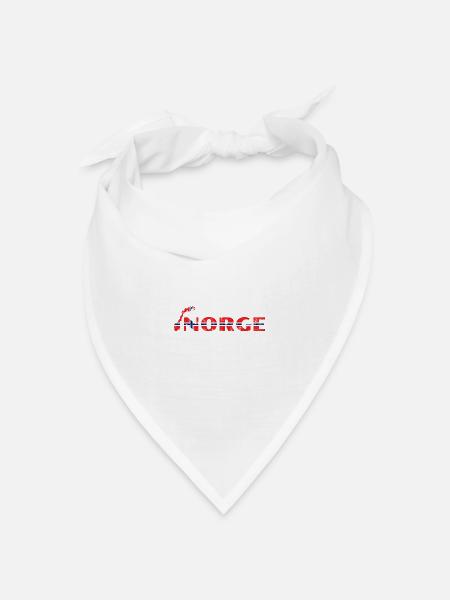 Norge Norwegische Landkarte Flagge - Bandana Dreieckstuch - Weiß