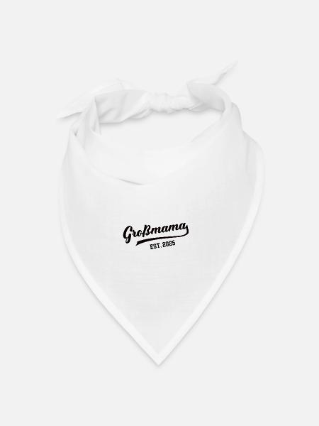 Großmama werden Großmutter Baby kommt 2025 Oma - Bandana Dreieckstuch - Weiß