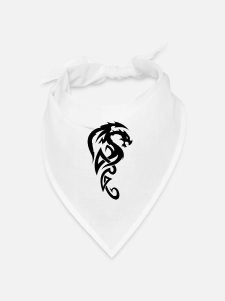 tribal dragon - Bandana Dreieckstuch - Weiß