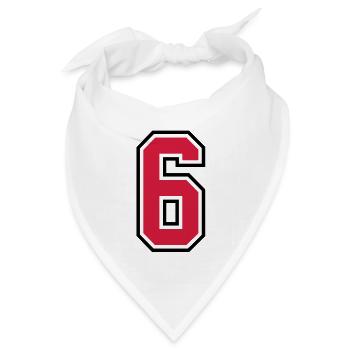 sports jersey number 6 six - Bandana Dreieckstuch - Weiß - Vorne