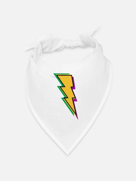 Blitz - Bandana Dreieckstuch - Weiß