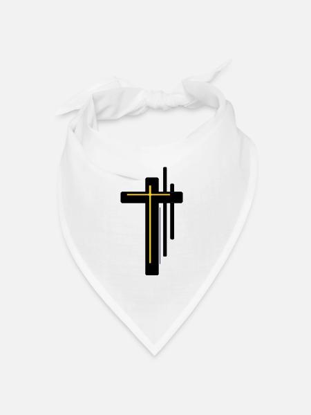 Christliches Kreuz - Bandana Dreieckstuch - Weiß