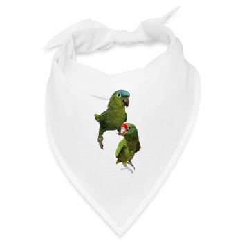 Papageien aus dem Amazonas - Bandana Dreieckstuch - Weiß - Vorne