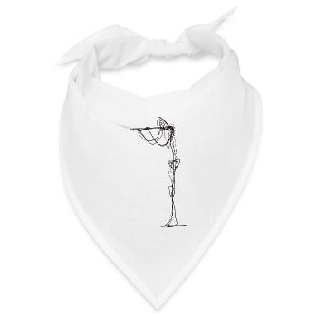 Flöte - Bandana Dreieckstuch - Weiß - Vorne