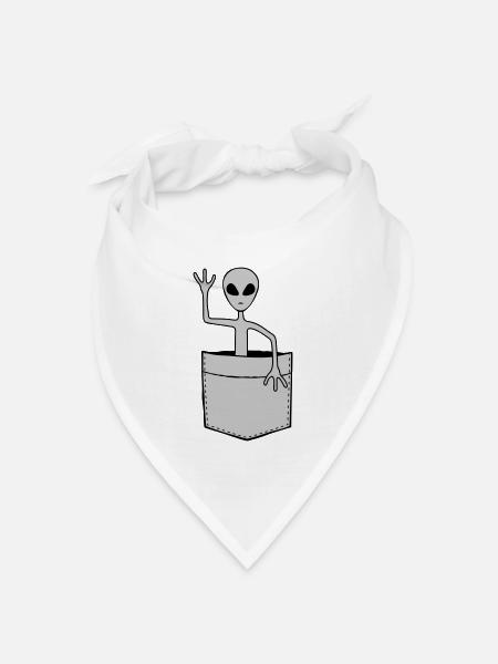Hemdtasche Science Fiction Alien - Bandana Dreieckstuch - Weiß