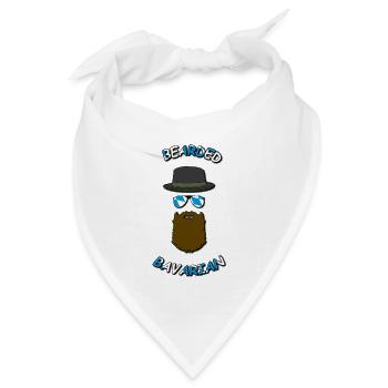 Bärtiger Bayer - Bandana Dreieckstuch - Weiß - Vorne