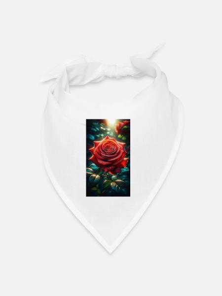 Rosen - Bandana Dreieckstuch - Weiß