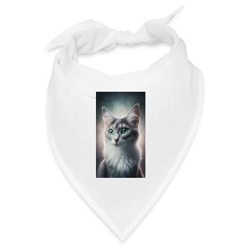 Katze - Bandana Dreieckstuch - Weiß - Vorne
