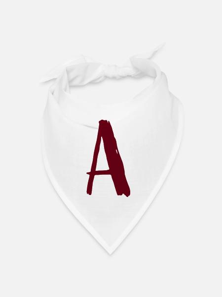 Abstraktes Kunstlogo in Rot - Bandana Dreieckstuch - Weiß